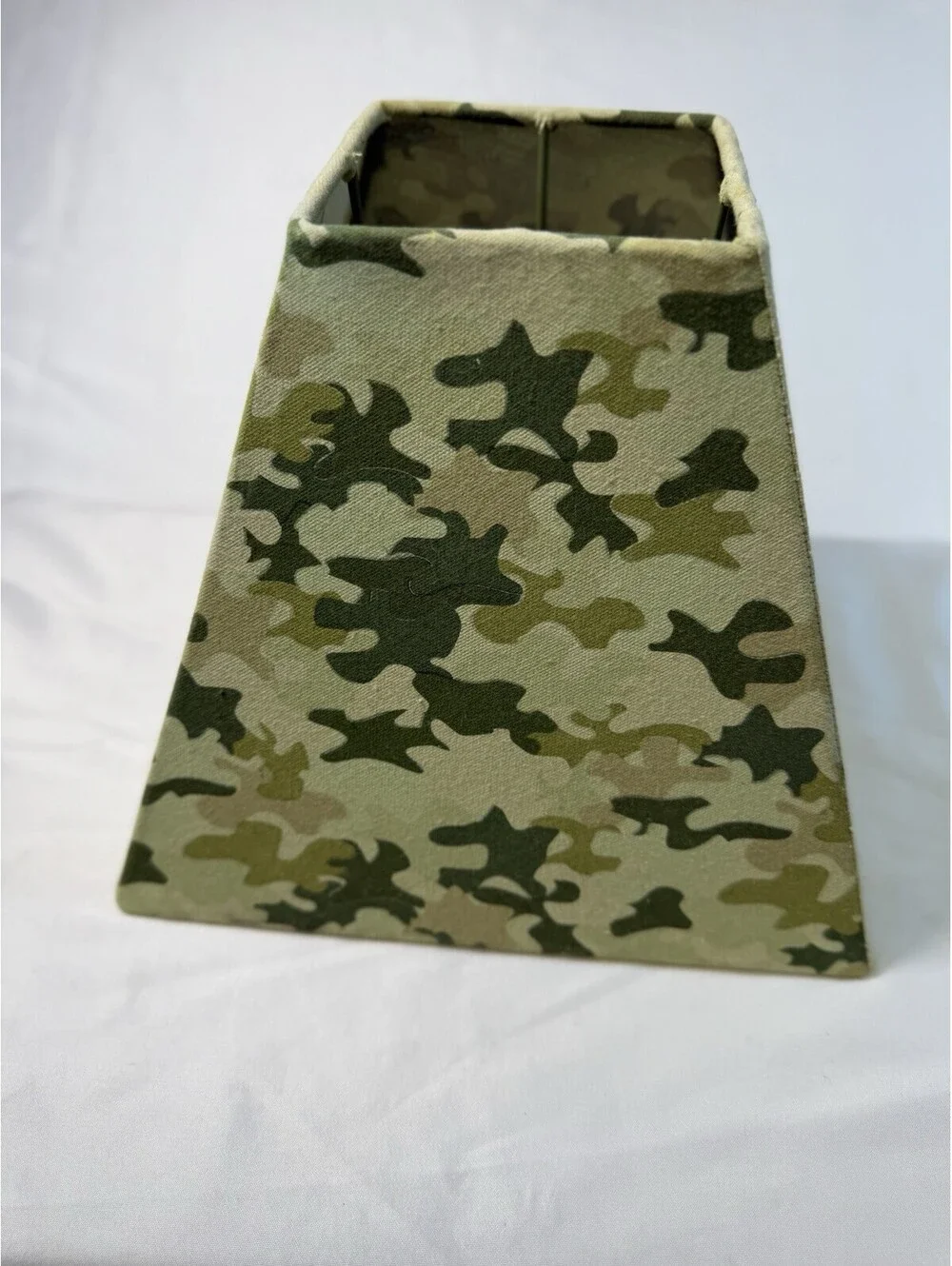 Vintage Lamp Shade Jeep Green Nighthawk Army Camouflage Embroidered